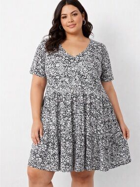 George Floral Tiered T-shirt Dress
